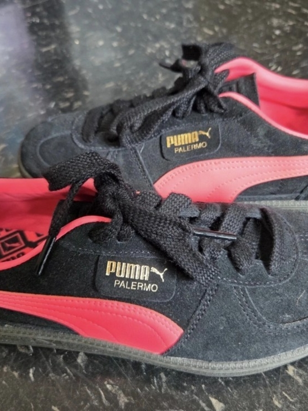 Puma Palermo Woman's Black / Sunset Glow Sneakers